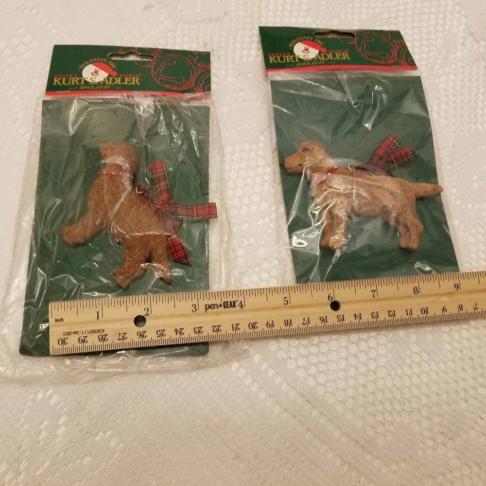 Set of 3 Kurt Adler Dandy Dogs Holiday Christmas Ornaments - Picture 9 of 11